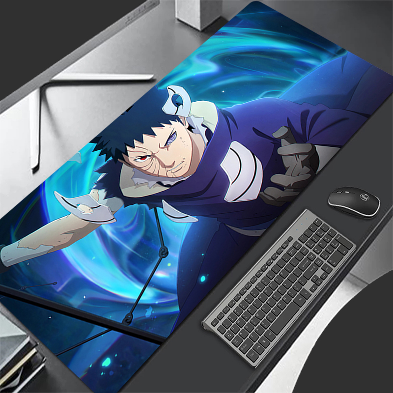 Esports Gaming Pc - แผ่นรองเมาส์อะนิเมะคาร์เปขนาดใหญ่นารูโตะ โอบิโตะ อุจิวะพีซีเกมเมอร์คอมพิวเตอร์เมาส์แพด วาร์มิโลคีย์บอร์ดอุปกรณ์เสริมสำหรับเล่นเกมแผ่นรองเม้าส์แบบขยาย