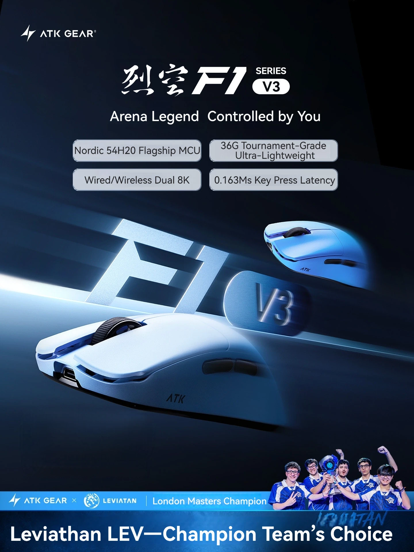 เมาส์เกมมิ่งไร้สาย ATK F1 V3 U - Esports Gaming Brands บทวิจารณ์และราคา